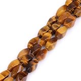 GEM-Inside Natural Genuine Tiger Eye Gemstone Loose Beads 8x16mm Twist Energy Stone Power Beads for Jewelry Making 15'