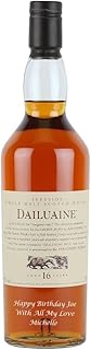 Personalised Dailuaine 16 Year Single Malt Scotch Whisky Gift for Men Customised Engraved Whisky Bottle Single Malt Scotch Whiskey with Custom Engraving Premium Alcohol Gift Ideas 70cl 43