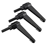 Veemoon 3Pcs Zinc Alloy Ratchet Lever Push Button Handle Threaded Clamping Arm for Trailer Jack Replacement Lightweight and Handle for Easy Operation