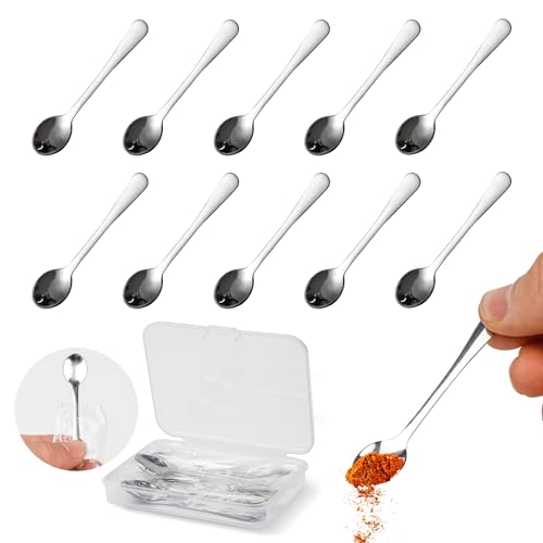 Catálogo de Cucharillas para azúcar disponible en línea para comprar. 41 Mini cucharas pequeñas de 2.8 pulgadas, 10 unidades, cucharas de acero inoxidable súper pequeñas para tarros de especias, sal, azúcar, pequeñas cucharas para servir para...