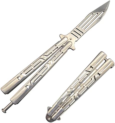 Practice Butterfly Trainer,Full Stainless Steel Acrobatic Trainer Unsharpened 100% Safe Dull Butterfly Trainer Butterfly Comb for Training (CM12-A)