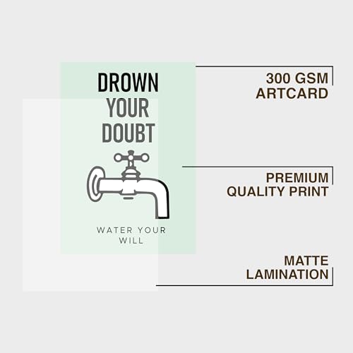 Image of CodersParadise Drowning Your Doubts Premium Framed Wall Poster(12x18 Inch)|Motivational Self-Growth Wall Art| Inspirational Mindset & Confidence Decor| Ready-to-Hang Frame for Home, Office, Study Room