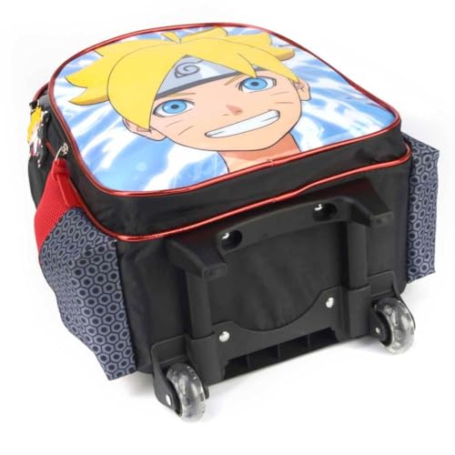 Mochila Infantil Rodinhas Boruto com Lancheira e Estojo 100 Pens Preta IC38122BR