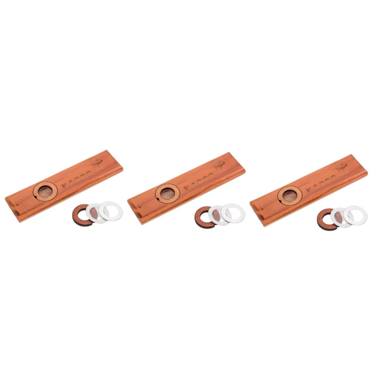 TOYANDONA 3pezzi Kazoo Legno Classico Per Adulti Strumento Musicale Educativo Facile Da Suonare Include Membrane Sostituibili Ottimo Per Chitarra e Ukulele Colore Marrone
