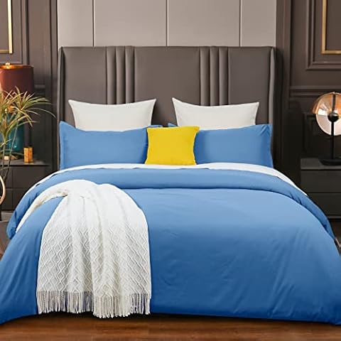 PHF King Size Washed Microfiber Duvet Set Cover