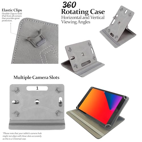 EKAM Universal Stand Folio Case Cover for All 8" Tablets (Fire HD 8, Lenovo Tab M8 8 inch, iPad Mini 5/4/3/2/1,iPad mini 6), PU Leather case Fit for all 8inch tablets (Blue) - Image 7