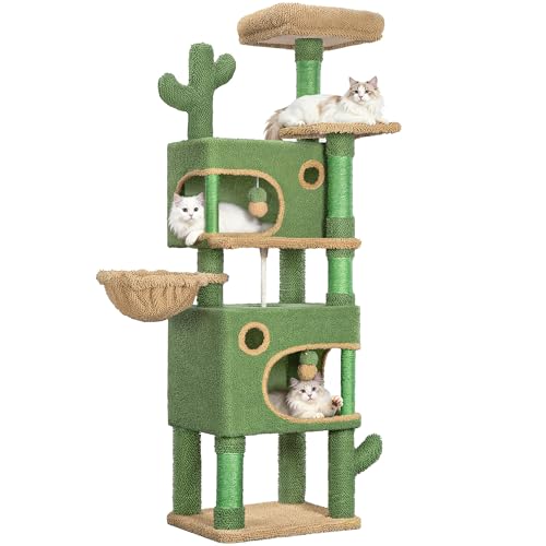 Hzuaneri Cactus Arbre à Chat Hauteur 165 cm, Tour de Jeux pour Chat...