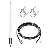 📡【Lieferumfang】1 x Fiberglas Lora Antenne (N-Stecker); 1 x Verlustarmer 3 Meter RG58 Verlängerungskalbe (N-Stecker auf RP-SMA-Buchse); 1 x Adapter (RP-SMA-Buchse auf SMA-Stecker); 2 x Aluminium Antennenhalterung.