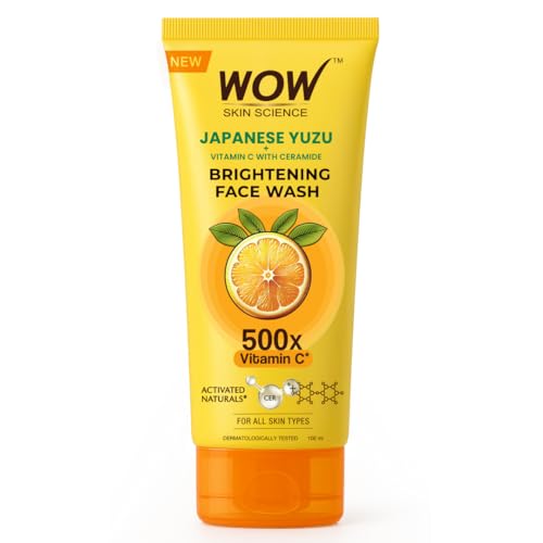 WOW Skin Science Japanese Yuzu + Vitamin C with Ceramide Brightening Face Wash | 500x Vitamin C | For Strengthened Glowing Skin | Paraben-Free Gentle Cleanser with Orange Peel & Camu Camu | 100ml