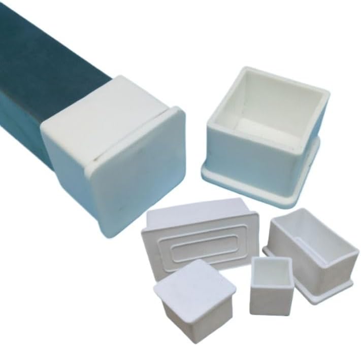 Chair Leg Floor Protectors Chair Leg Protectors, 4 Pcs White Square PVC Table Feet Cover Pads Floor Protectors Furniture Foot Cups Rectangle Anti-Slip Covers(38x38mm)(40x60mm)