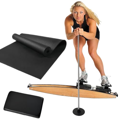 Simulador de esquí para gimnasio en casa, resistencia ajustable miniatura 1