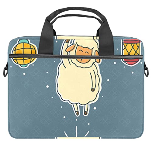 Sac à bandoulière pour ordinateur portable 13 à 14.5 pouces Happy Sheep Night