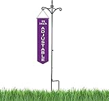 Ashman 91 Inch Adjustable Shepherds Hook with Twin Hooks 5/8 Inches Thick, Super Strong, Rust...