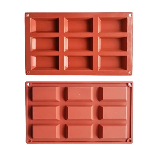 Molde de pastel financiero de 9 cavidades, molde de silicona para rectángulo, hornear hecho a mano antiadherente, para pudin, brownie, muffin, maíz, pastel de queso