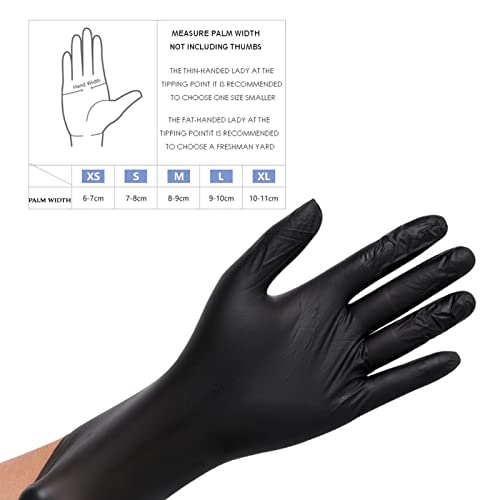 Luvas de Alimentos, Luvas de Limpeza Elásticas Altas Pretas Confortáveis ​​100 Peças para Laboratóri