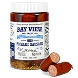Bay View All Natural Pickled Sausage, No Artificial Ingredients, Nitrates or Nitrites, MSG and Gluten Free, Minimally Processed (8.3 Ounce, Mild)