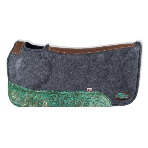 OrthoRide Correction Saddle Pad Western Saddle Pads - Made in USA (31 x 30, Turquoise Bloom)
