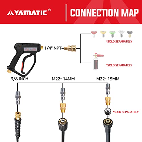 YAMATIC 5000 PSI High Pressure Washer Trigger Gun with 3/8" Swivel