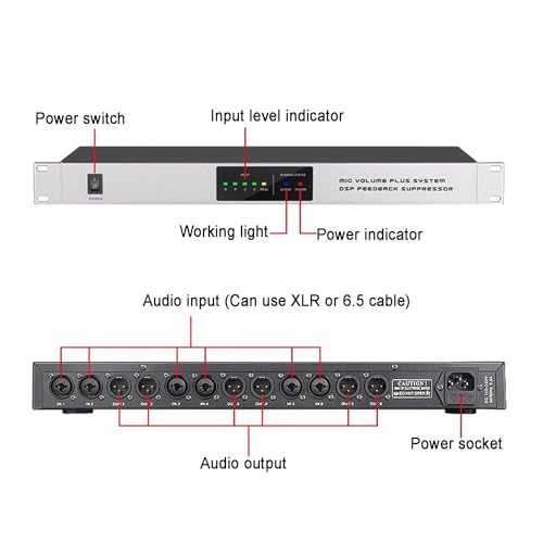 Supresor de retroalimentación para micrófono, procesador de audio digital antiultrasonido con interfaz XLR/6.5, para escenarios en vivo miniatura 7