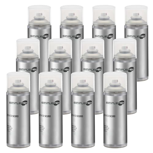 SIMPLETEK - 12 x Bombe Spray Peinture Zinc Foncé à Froid Pour Métaux Galvaniques Protège De L'oxydation 400 ml (12 pièces)