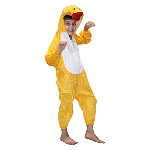 Image of Kaku Fancy Dresses Fleece Duckling Bird Costume For Kids - Yellow, 3-4 Years | Animal Fancy Dress For Boys & Girls