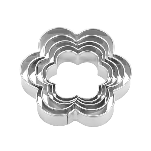 Mrcookie Flower Cookie Cutters Stainless Steel.,5-Pack–2.05'-3.74'