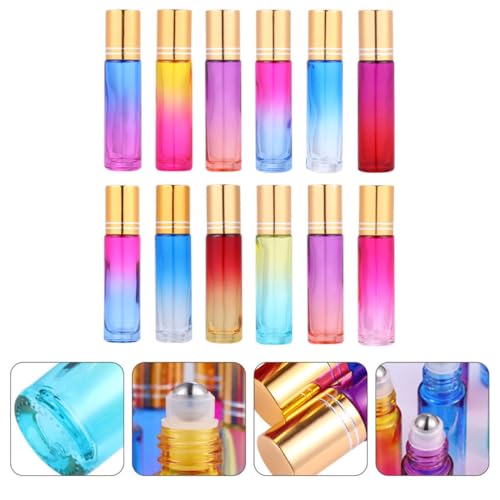 Flacons à bille en verre 10 ml Garneck avec bouchons colorés design