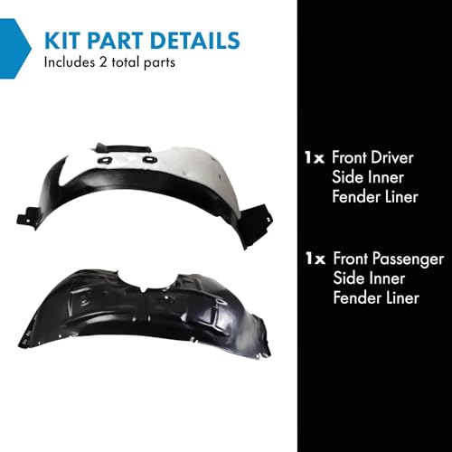 Image of TRQ Front Inner Fender Liner Set Compatible with 2016 Chevrolet Cruze GM1248269 GM1249226