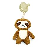 Itzy Ritzy Pacifier & Lovey Set; Detachable Plush Sloth & Coordinating Toast Silicone Pacifier; Ideal for Ages 0 Months & Up, Sloth