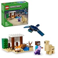 LEGO® Minecraft® Steve's Desert Expedition 21251 Building Toy, Gaming Playset for Boys and Girls, Biome with House and Action Figures, Independent-Play Toy for 6-Year-Old Kids and Over