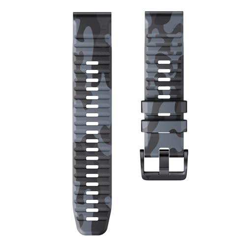 Bracelet de montre en silicone camouflage 22mm pour Garmin Fenix 5 6