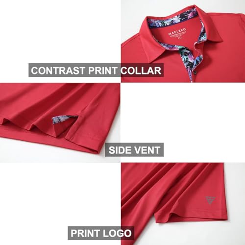 Image of Mens Polo Shirts Short and Long Sleeve Casual Solid Stylish Dry Fit Performance Designed Collared Golf Polo Shirts for Men