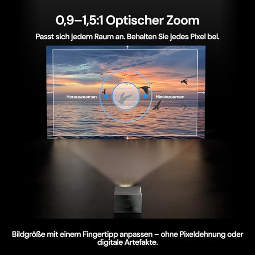 Vidéo projecteur 4K Valerion VisionMaster Pro2, 3000 ISO Lumens, Contraste 15000:1, Zoom Optique 0,9-1,5X, Ultra Faible Latence 4ms, IMAX, Compatible Google Home & HomeKit, Gaming, Home Cinéma