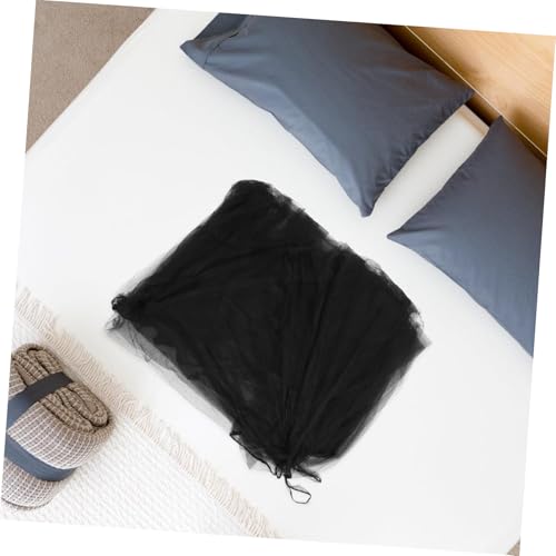 Moustiquaire lit baldaquin carrée noire en polyester lavable - 7