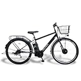 【100%完成車納品】PELTECH(ペルテック) 電動アシスト自転車 27.5インチクロスバイクフル装備 (TDA-207Z plus+) (マットブラック, 12AHバッテリー)