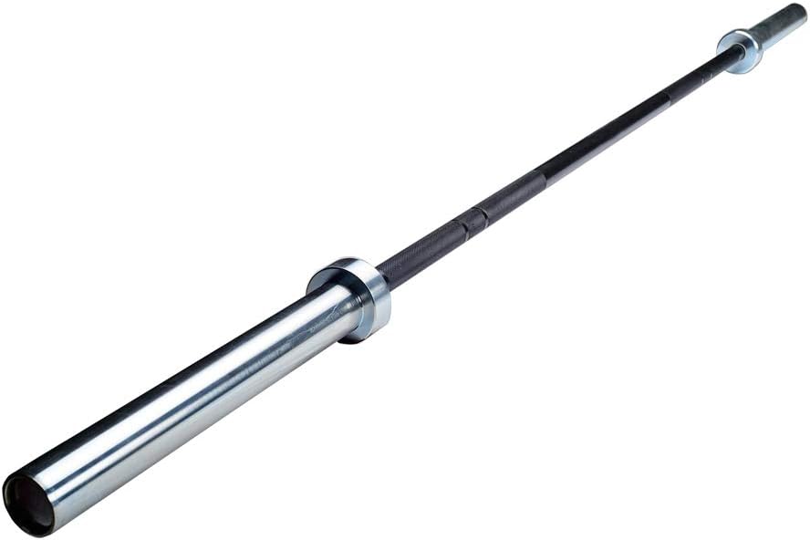 Ader 7 Feet Black Zinc Olympic Barbell Power Bar with Zinc Sleeve-1500lbs rated