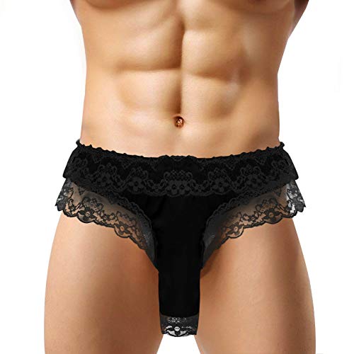 Calzoncillos transparentes para hombres ropa interior de encaje slip