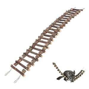 70cm Naturholz H&auml;ngeleiter, flexible H&auml;ngebr&uuml;cke f&uuml;r Sittiche & Nager | Vogel-Leitern