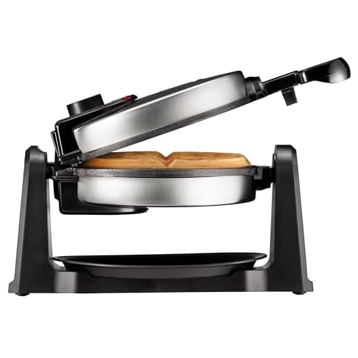 Chefman Rotating Belgian Waffle Maker, 180° Flip Iron w/ Non-Stick Plates, Adjustable Timer, Locking Lid, & Drip Plate, Space Saving Storage, Mess-Free Breakfast, Stainless Steel/Black
