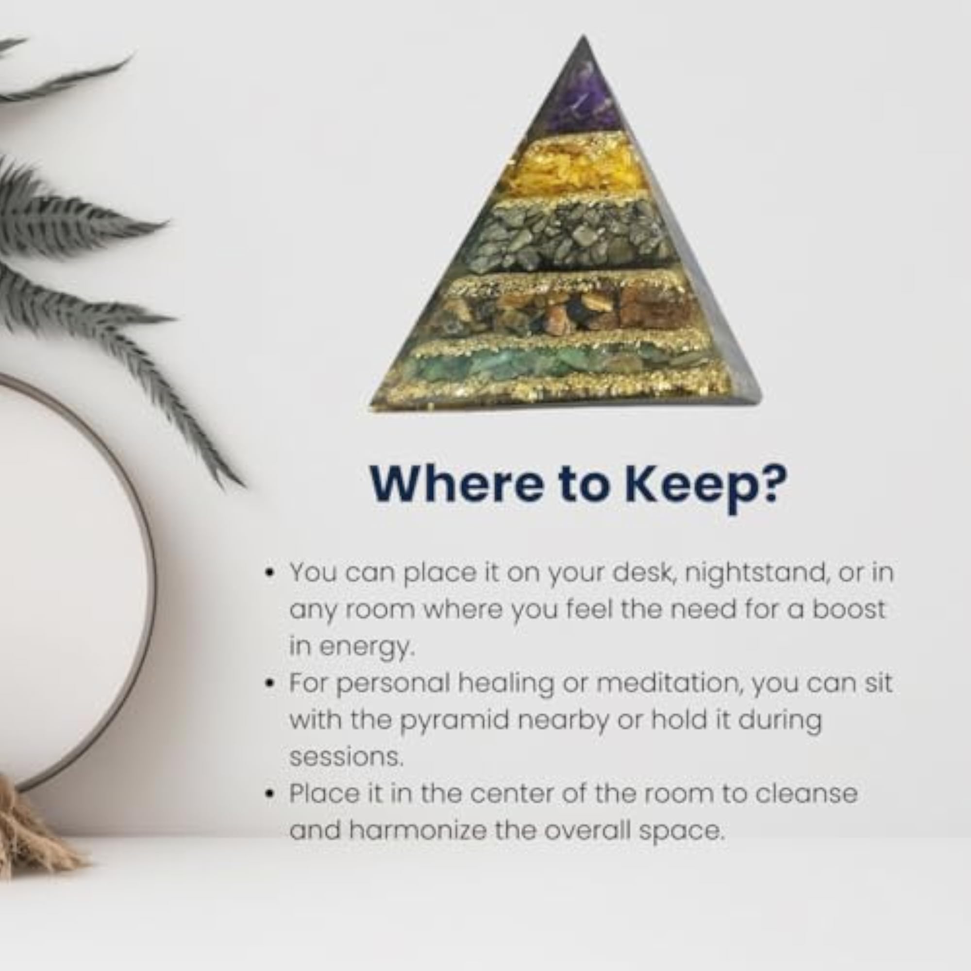 Soulwise Prosperity Orgone Energy Pyramid with Crystals
