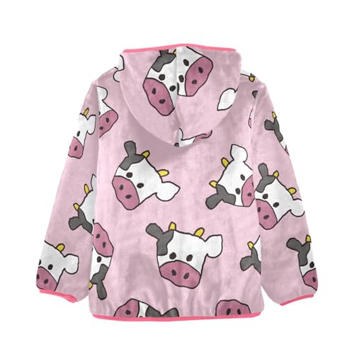 OTVEE Cartoon Cow Animals Kids Hoodie Jacket Fall Spring Full Zip Warm Outwear Coat2