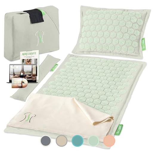 BACKLAxx ® Set de esterilla acupresion para relajación de espalda, cuello, hombros y pies | Alfombra acupresión contra la tensión con almohada