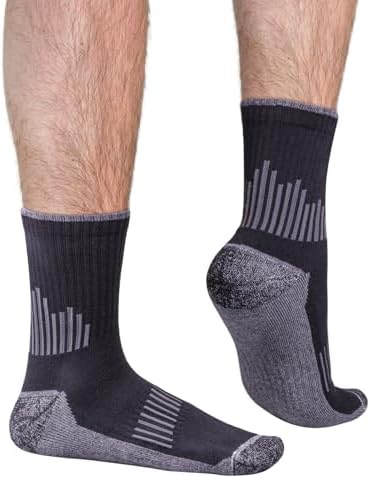 YUEDGE Mens Terry Cushioned Crew Socks, Moisture Wicking Gym Training Athletic Socks For Work Casual Daily, Size 9-11, 5 Pairs/Pack — view 4