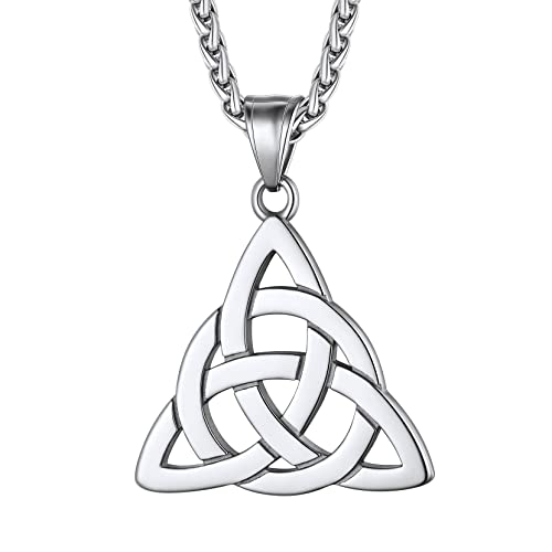 Richsteel Triquetra Celtic Knot Pendant Necklace for Men Women Stainless Steel Irish Knot Amulet Jewelry
