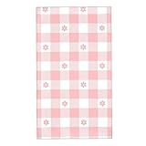 Toalla De Baño Cuadros De Búfalo con Flower En Color Rosa Pastel Toalla De Mano para Niños Multicolor Toallas Baño Absorbente Toallas De Baño Infantiles 40x70 cm, para Viajar, Playa