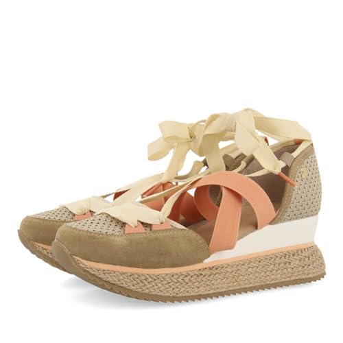 Sneakers Abiertos Beige con CUÑA para Mujer TOTNES