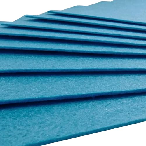 Image of Jtnohx Stiff Felt, 2mm Thick Felt Sheets for Crafts, 8 inchx12 inch Hard Felt Fabric Squares 8Pcs for DIY Projects (Blue)