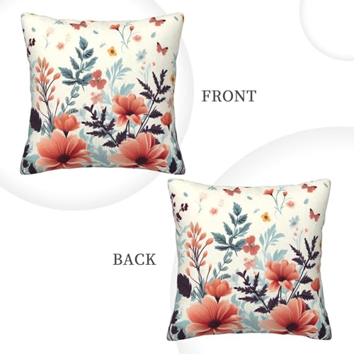 Housse de coussin velours côtelé pour rénover un canapé usé avec style floral