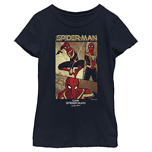 Marvel Spider-Man No Way Home Three Panel Spidey Girl's Solid Crew Tee