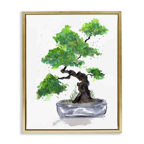Casual Blooming Bonsai Tree, 17 x 21 Inch Canvas in Floater Frame